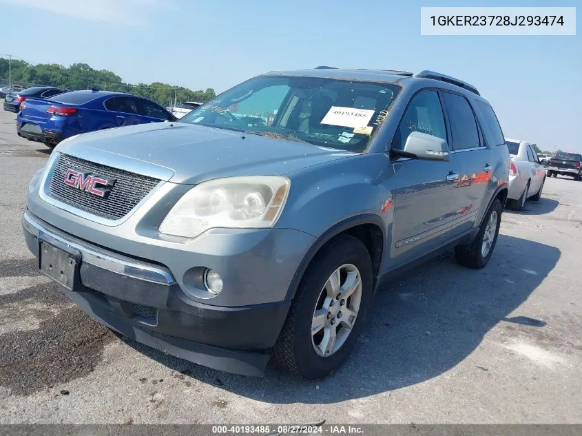 2008 GMC Acadia Slt-1 VIN: 1GKER23728J293474 Lot: 40193485