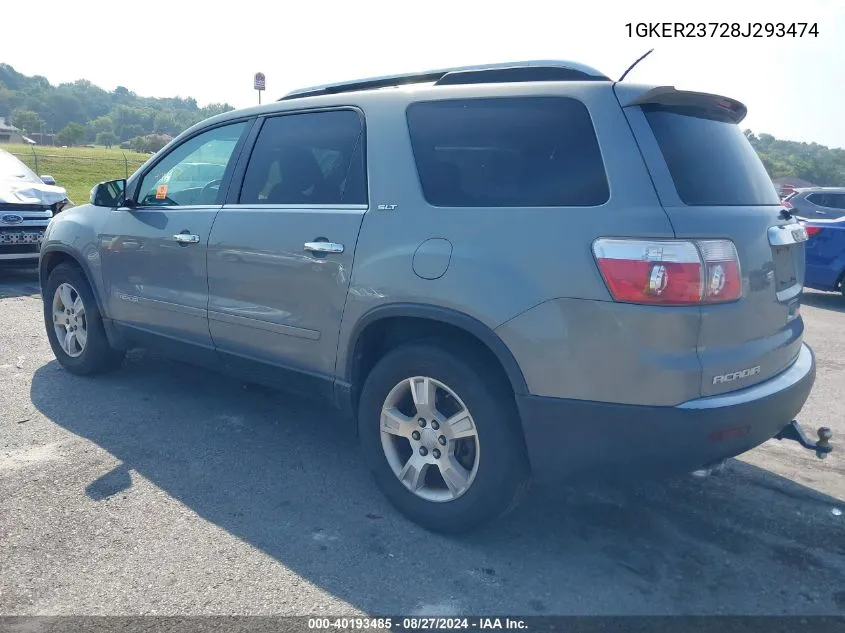 2008 GMC Acadia Slt-1 VIN: 1GKER23728J293474 Lot: 40193485