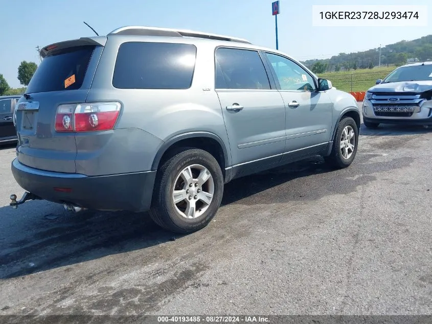 2008 GMC Acadia Slt-1 VIN: 1GKER23728J293474 Lot: 40193485