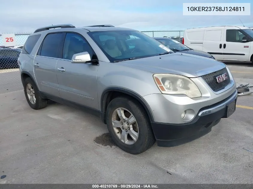 2008 GMC Acadia Slt-1 VIN: 1GKER23758J124811 Lot: 40210769