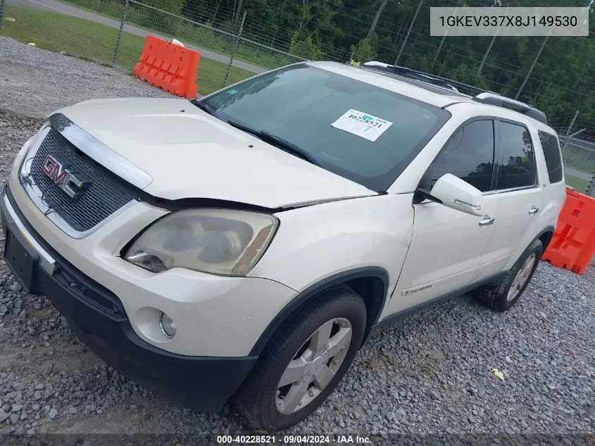 2008 GMC Acadia Slt-2 VIN: 1GKEV337X8J149530 Lot: 40228521