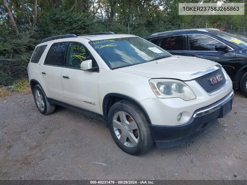 2008 GMC Acadia Slt-1 VIN: 1GKER23758J265863 Lot: 40231476