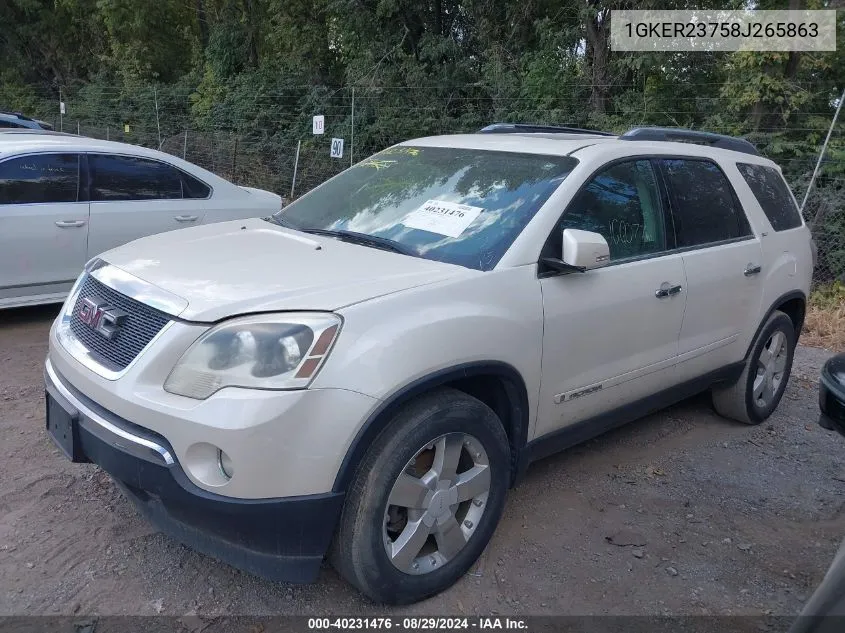 2008 GMC Acadia Slt-1 VIN: 1GKER23758J265863 Lot: 40231476