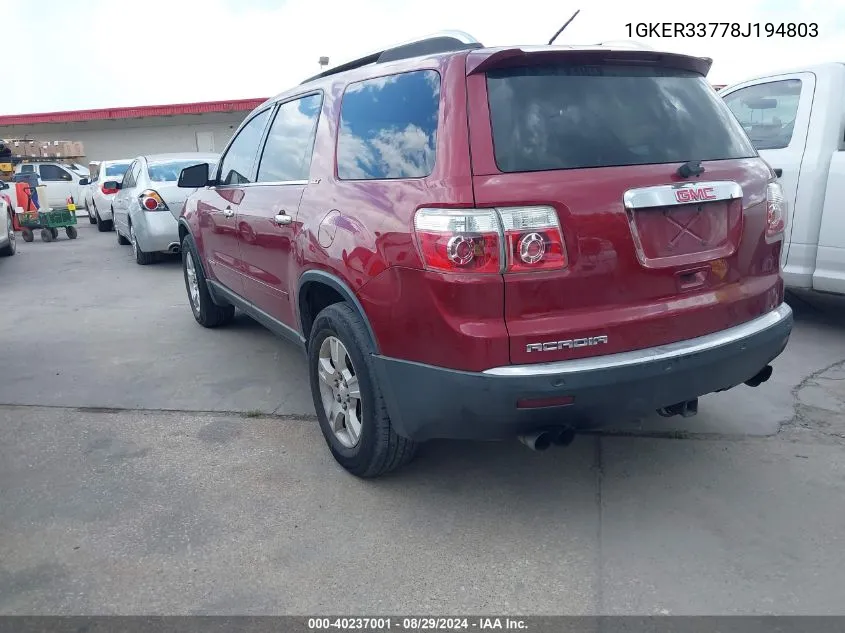 1GKER33778J194803 2008 GMC Acadia Slt-2