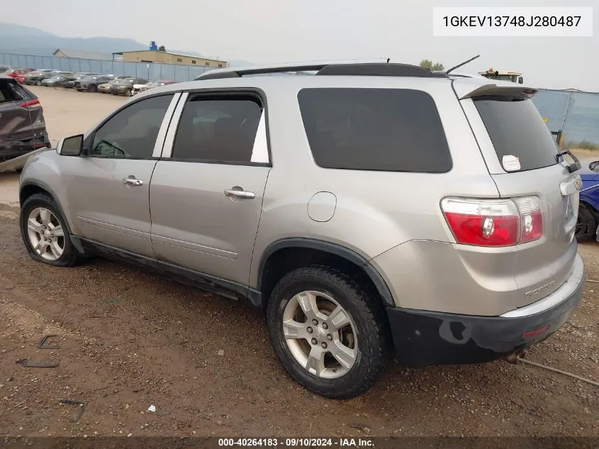 2008 GMC Acadia Sle-1 VIN: 1GKEV13748J280487 Lot: 40264183