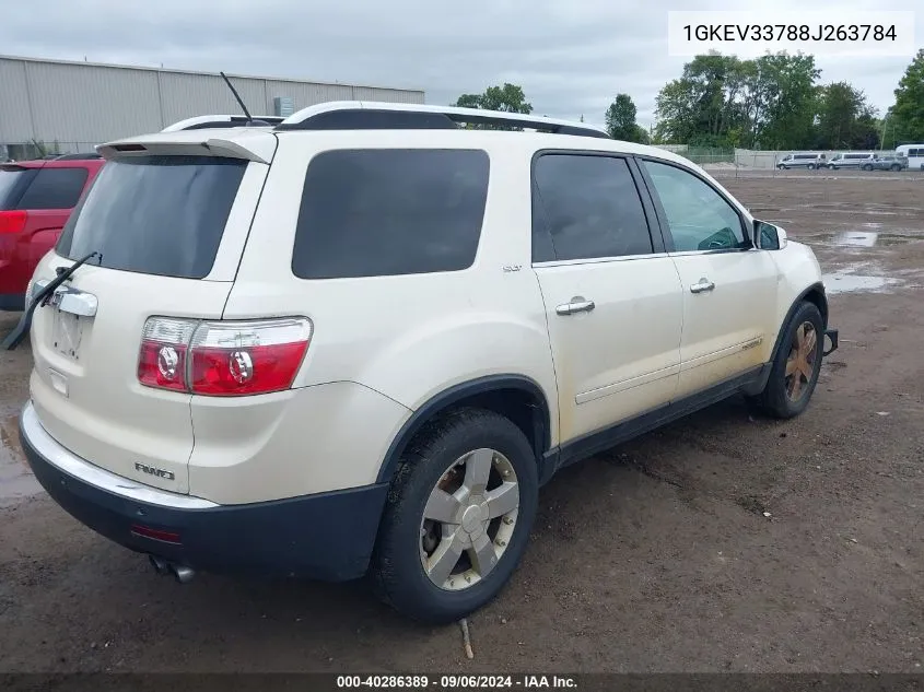 2008 GMC Acadia Slt-2 VIN: 1GKEV33788J263784 Lot: 40286389