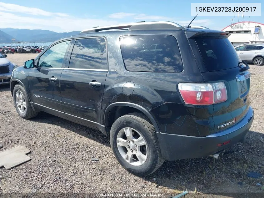 2008 GMC Acadia Slt-1 VIN: 1GKEV23728J200917 Lot: 40318334