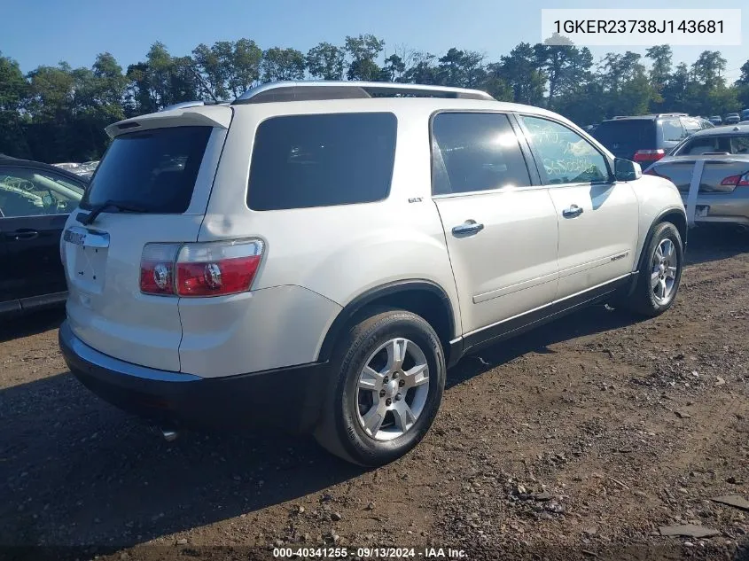 2008 GMC Acadia Slt-1 VIN: 1GKER23738J143681 Lot: 40341255