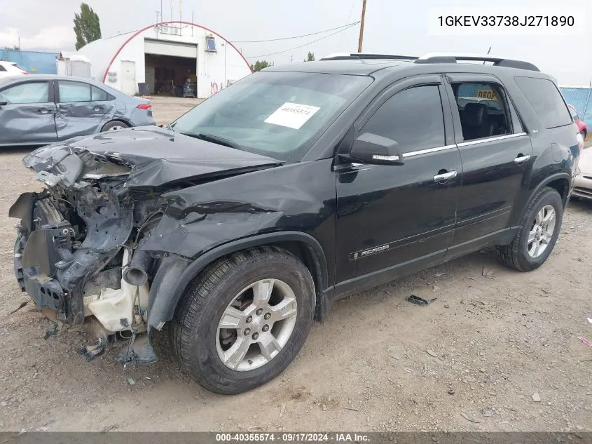 2008 GMC Acadia Slt-2 VIN: 1GKEV33738J271890 Lot: 40355574