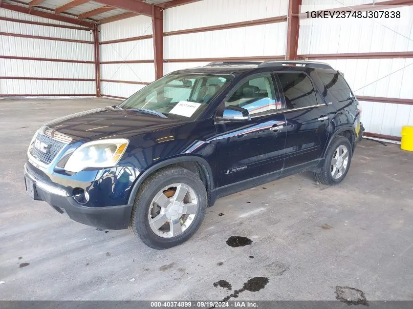 2008 GMC Acadia Slt-1 VIN: 1GKEV23748J307838 Lot: 40374899