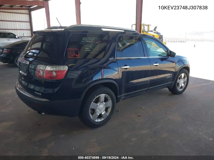 2008 GMC Acadia Slt-1 VIN: 1GKEV23748J307838 Lot: 40374899