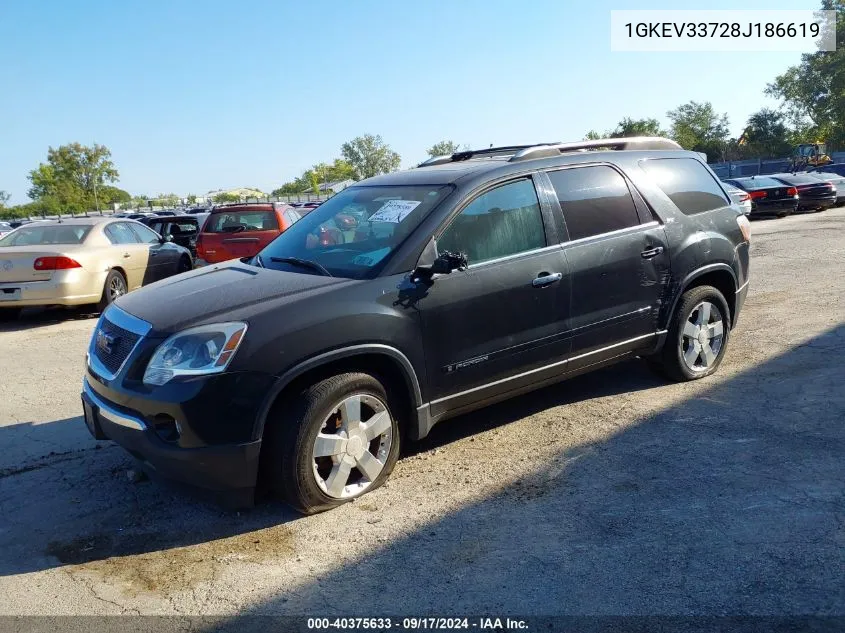 2008 GMC Acadia Slt-2 VIN: 1GKEV33728J186619 Lot: 40375633