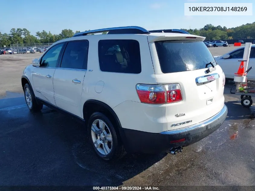 2008 GMC Acadia Slt-1 VIN: 1GKER23708J148269 Lot: 40375904