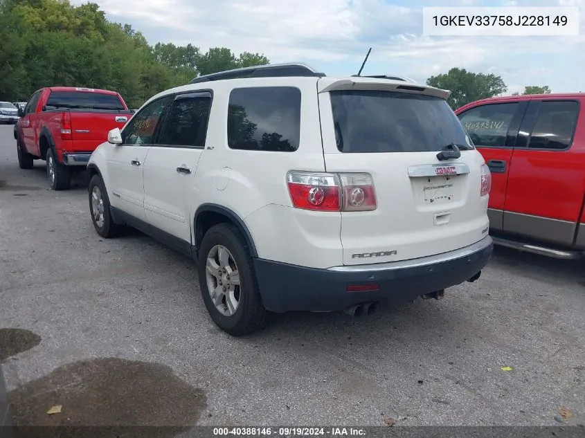 2008 GMC Acadia Slt-2 VIN: 1GKEV33758J228149 Lot: 40388146