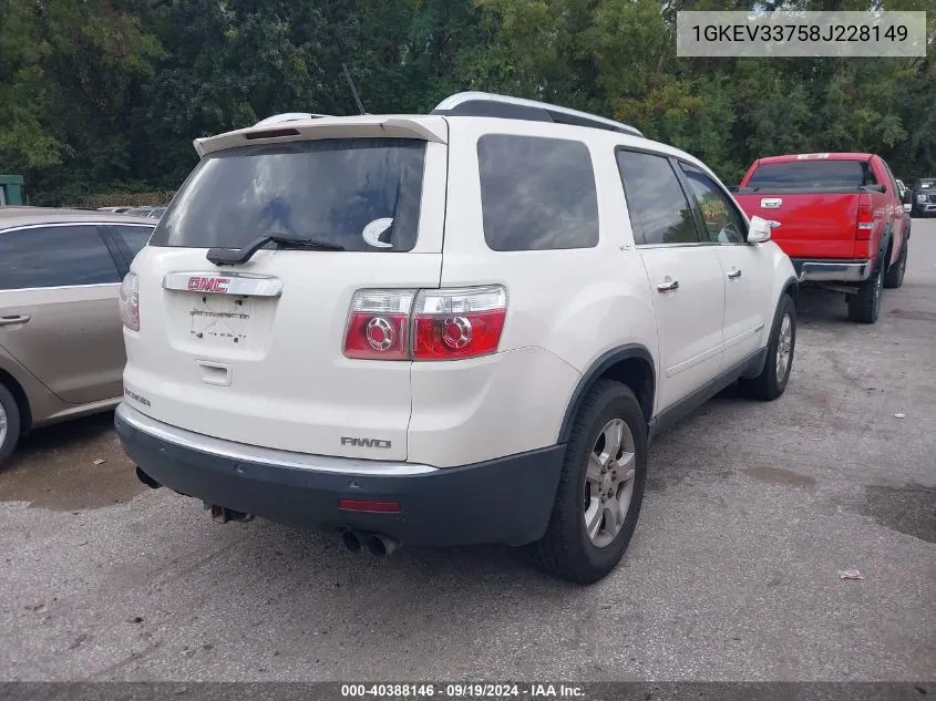 2008 GMC Acadia Slt-2 VIN: 1GKEV33758J228149 Lot: 40388146