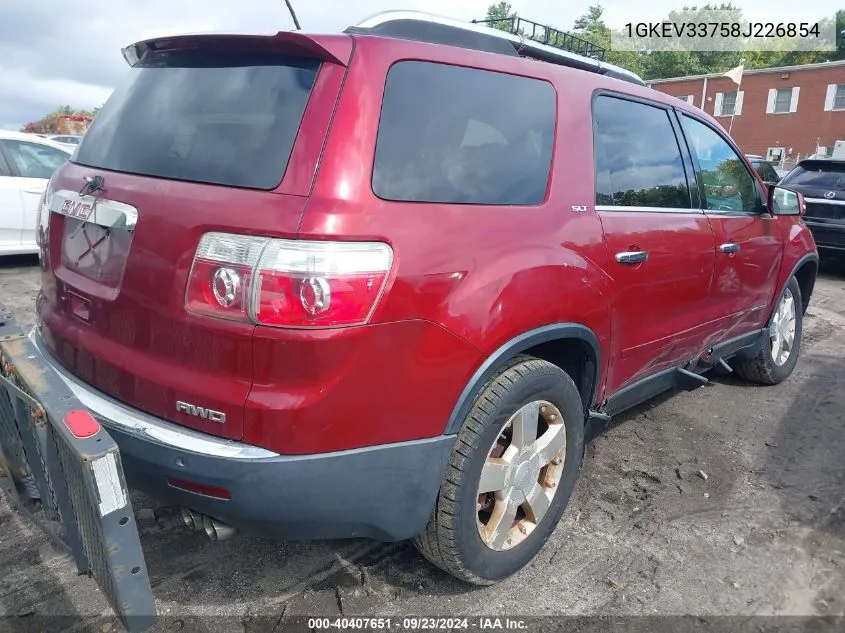 2008 GMC Acadia Slt-2 VIN: 1GKEV33758J226854 Lot: 40407651