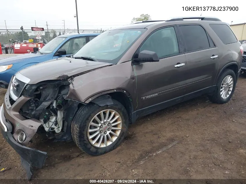 2008 GMC Acadia Sle VIN: 1GKER13778J237900 Lot: 40426207