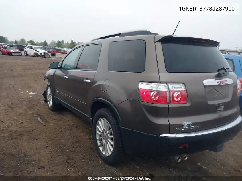 2008 GMC Acadia Sle VIN: 1GKER13778J237900 Lot: 40426207