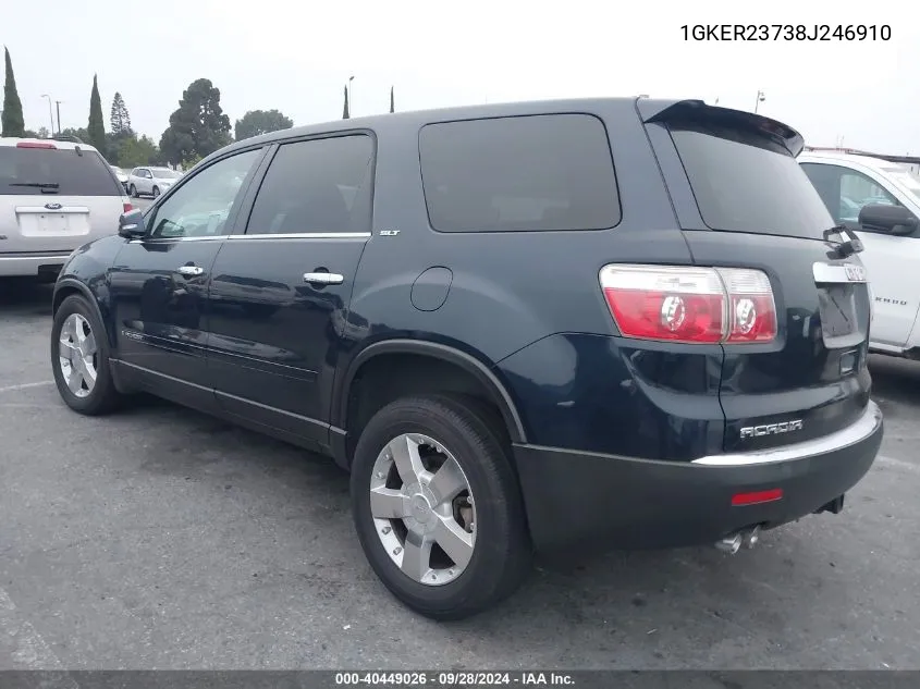 2008 GMC Acadia Slt-1 VIN: 1GKER23738J246910 Lot: 40449026