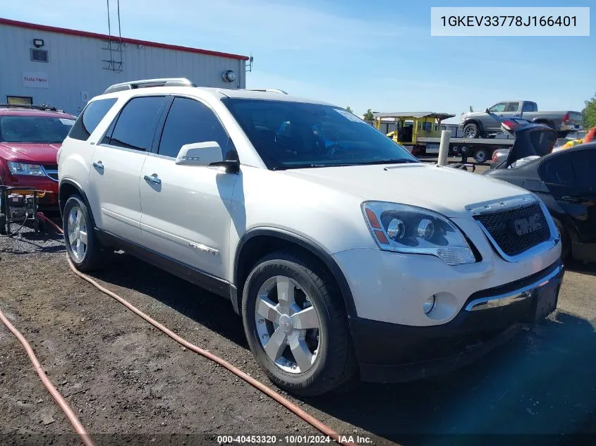 2008 GMC Acadia Slt-2 VIN: 1GKEV33778J166401 Lot: 40453320