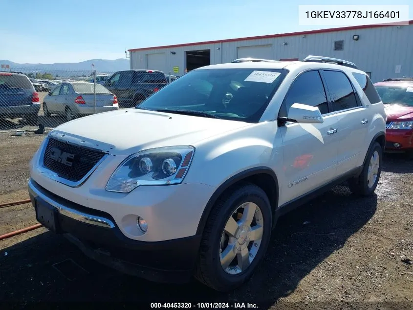 2008 GMC Acadia Slt-2 VIN: 1GKEV33778J166401 Lot: 40453320