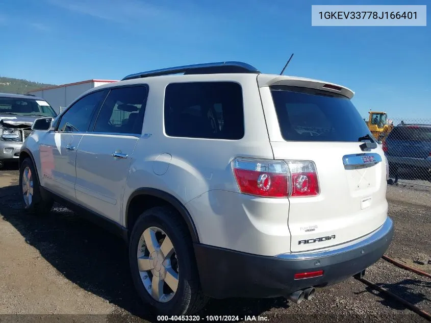 2008 GMC Acadia Slt-2 VIN: 1GKEV33778J166401 Lot: 40453320