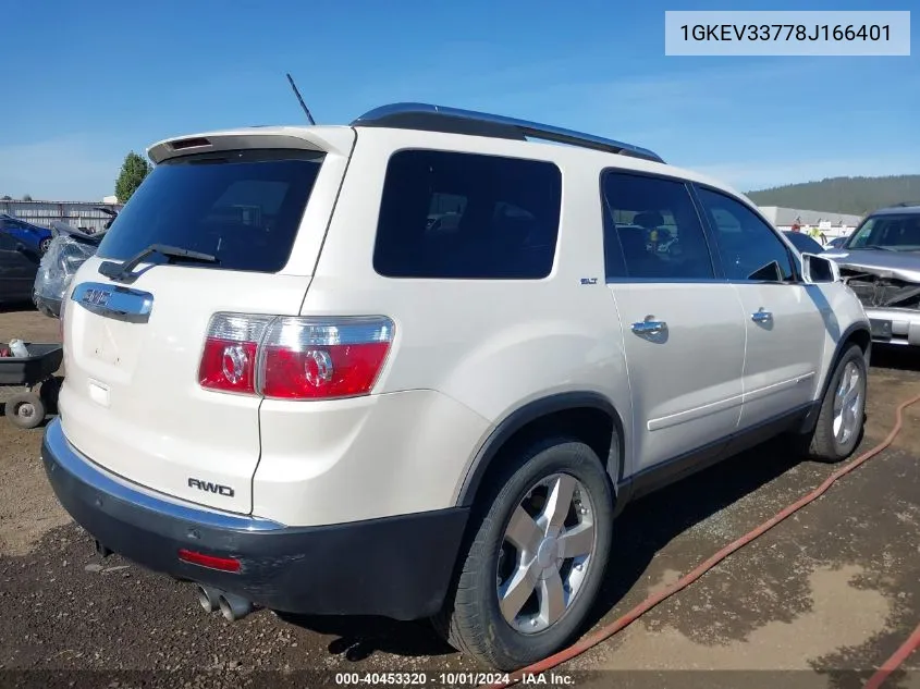 2008 GMC Acadia Slt-2 VIN: 1GKEV33778J166401 Lot: 40453320