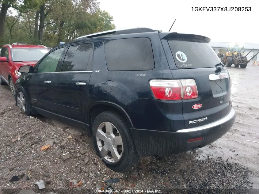 2008 GMC Acadia Slt-2 VIN: 1GKEV337X8J208253 Lot: 40456347