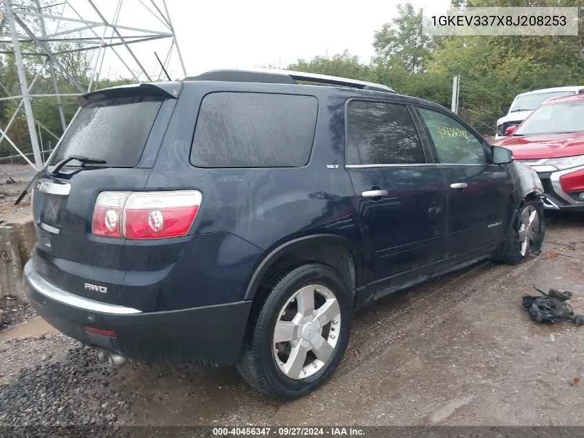 2008 GMC Acadia Slt-2 VIN: 1GKEV337X8J208253 Lot: 40456347