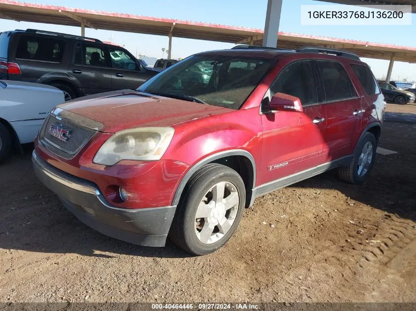 2008 GMC Acadia Slt-2 VIN: 1GKER33768J136200 Lot: 40464446