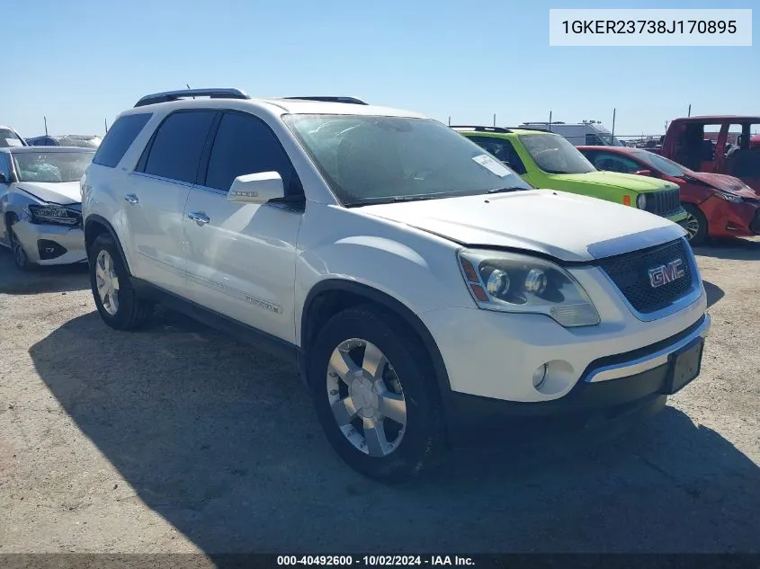 2008 GMC Acadia Slt-1 VIN: 1GKER23738J170895 Lot: 40492600