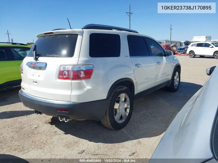 2008 GMC Acadia Slt-1 VIN: 1GKER23738J170895 Lot: 40492600