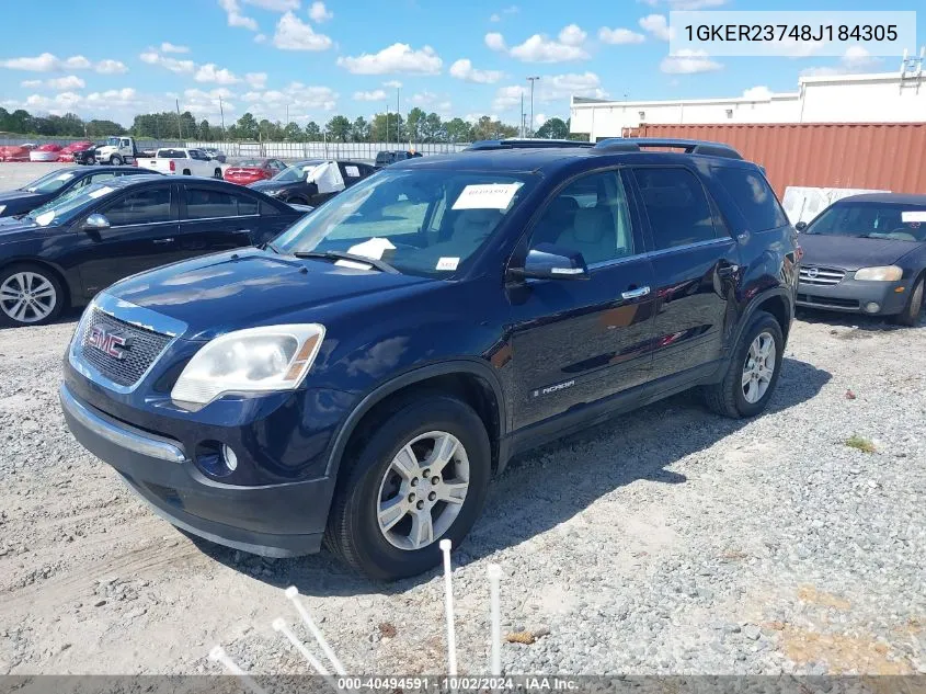 2008 GMC Acadia Slt-1 VIN: 1GKER23748J184305 Lot: 40494591