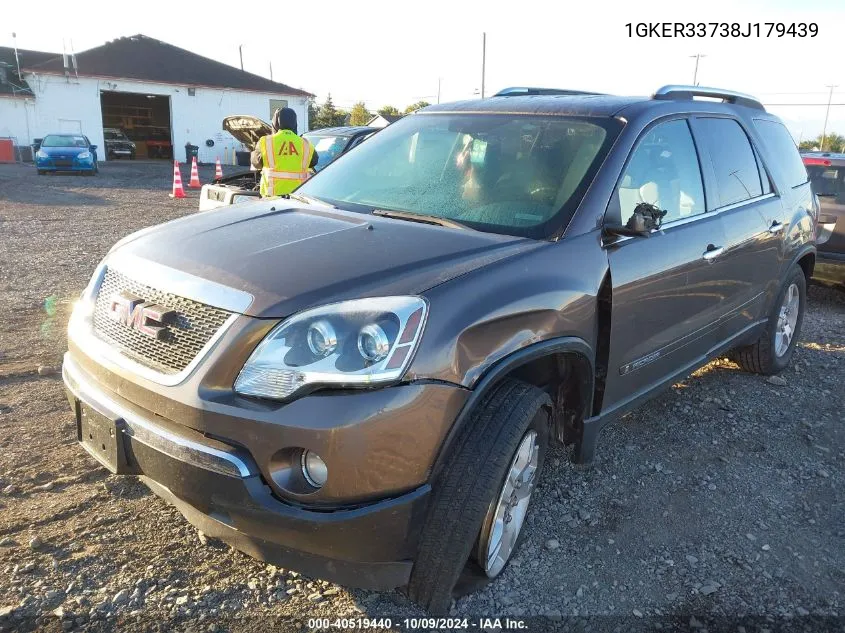 2008 GMC Acadia Slt-2 VIN: 1GKER33738J179439 Lot: 40519440