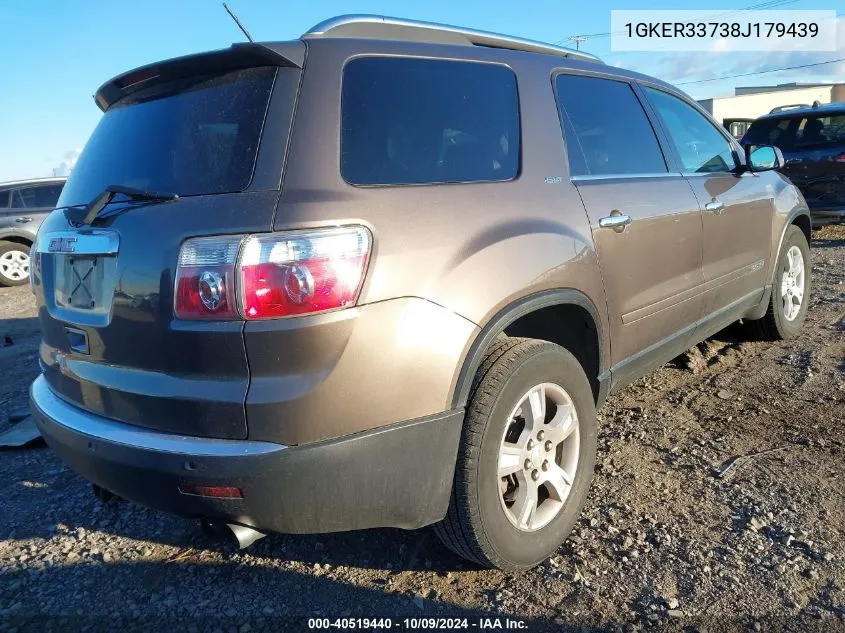 2008 GMC Acadia Slt-2 VIN: 1GKER33738J179439 Lot: 40519440