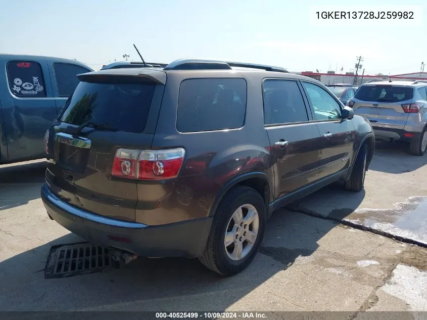 2008 GMC Acadia Sle-1 VIN: 1GKER13728J259982 Lot: 40525499