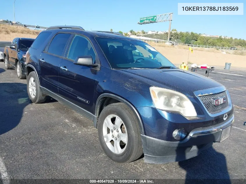 2008 GMC Acadia Sle-1 VIN: 1GKER13788J183569 Lot: 40547028