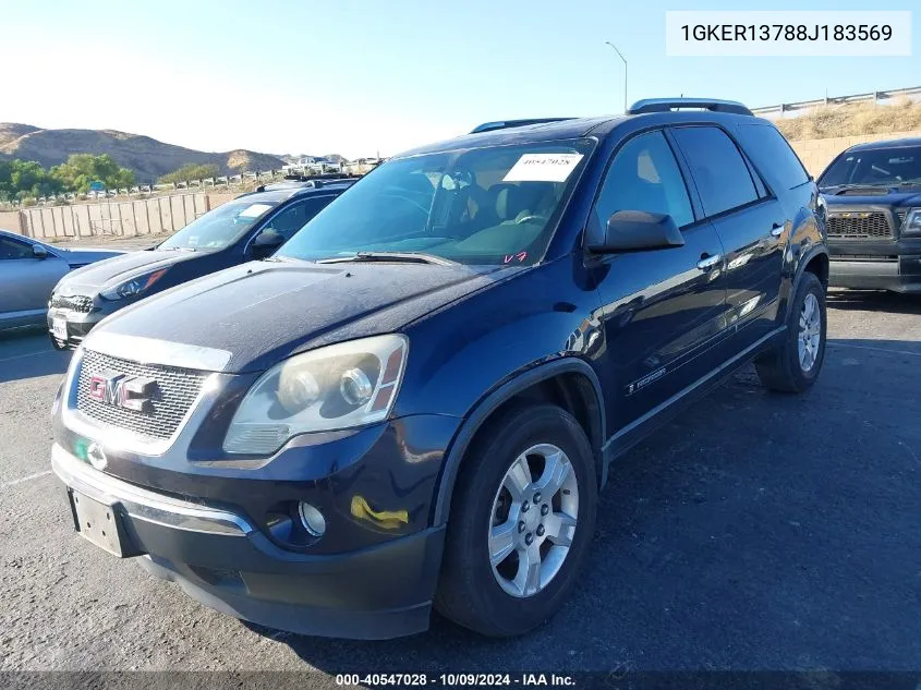 2008 GMC Acadia Sle-1 VIN: 1GKER13788J183569 Lot: 40547028