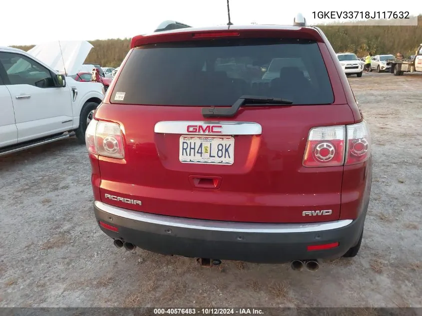 2008 GMC Acadia Slt-2 VIN: 1GKEV33718J117632 Lot: 40576483