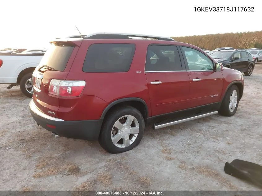 2008 GMC Acadia Slt-2 VIN: 1GKEV33718J117632 Lot: 40576483