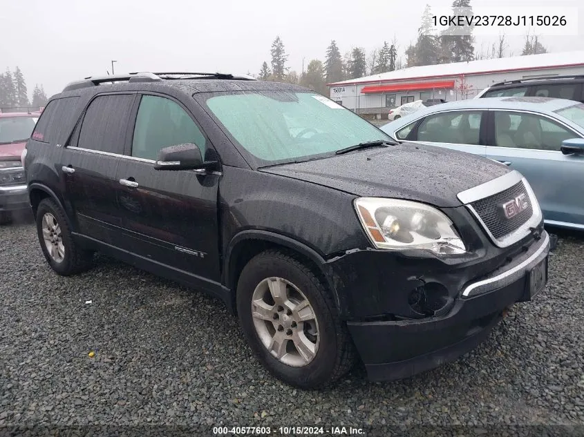 2008 GMC Acadia Slt-1 VIN: 1GKEV23728J115026 Lot: 40577603