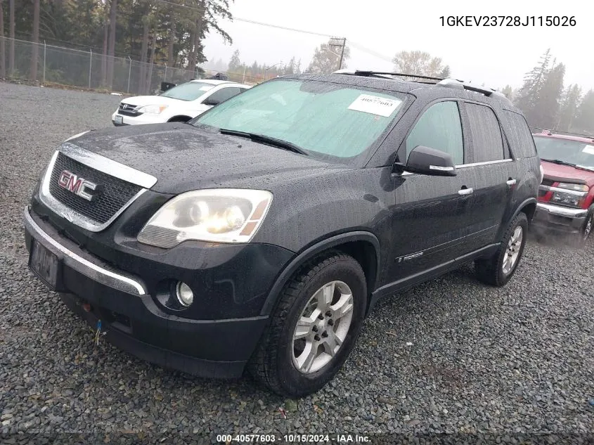 2008 GMC Acadia Slt-1 VIN: 1GKEV23728J115026 Lot: 40577603