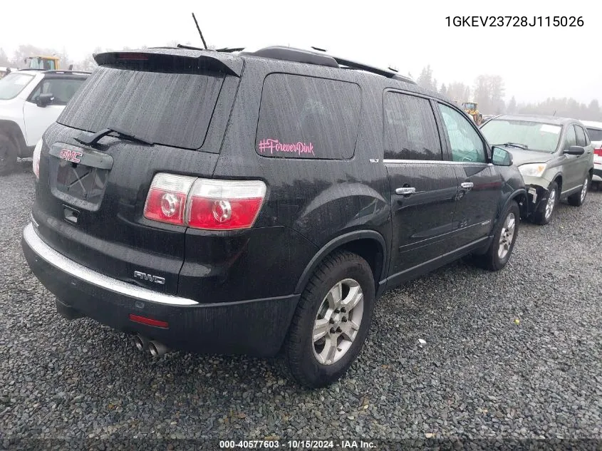 2008 GMC Acadia Slt-1 VIN: 1GKEV23728J115026 Lot: 40577603