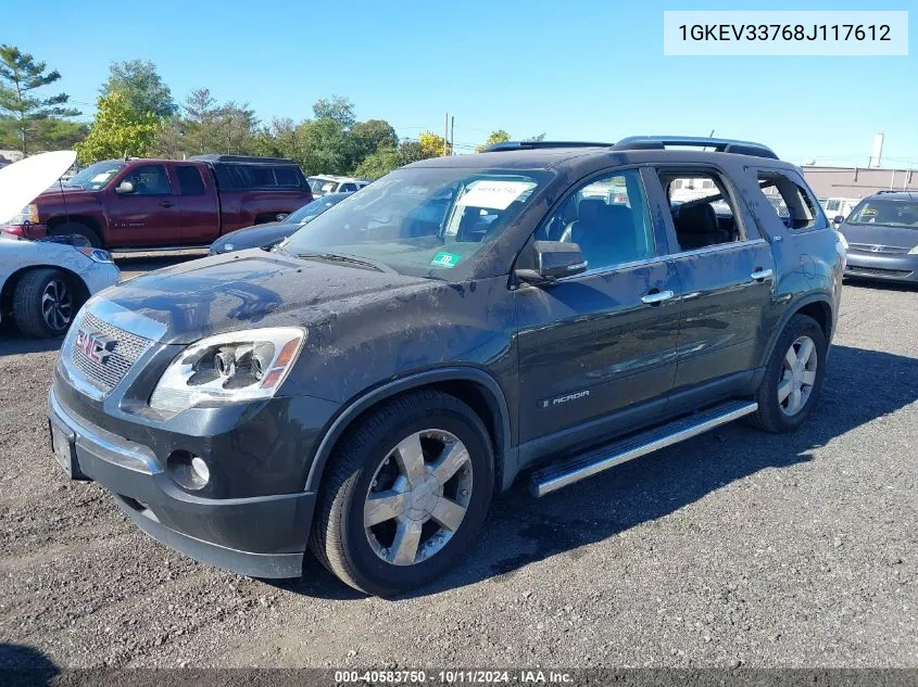 2008 GMC Acadia Slt-2 VIN: 1GKEV33768J117612 Lot: 40583750