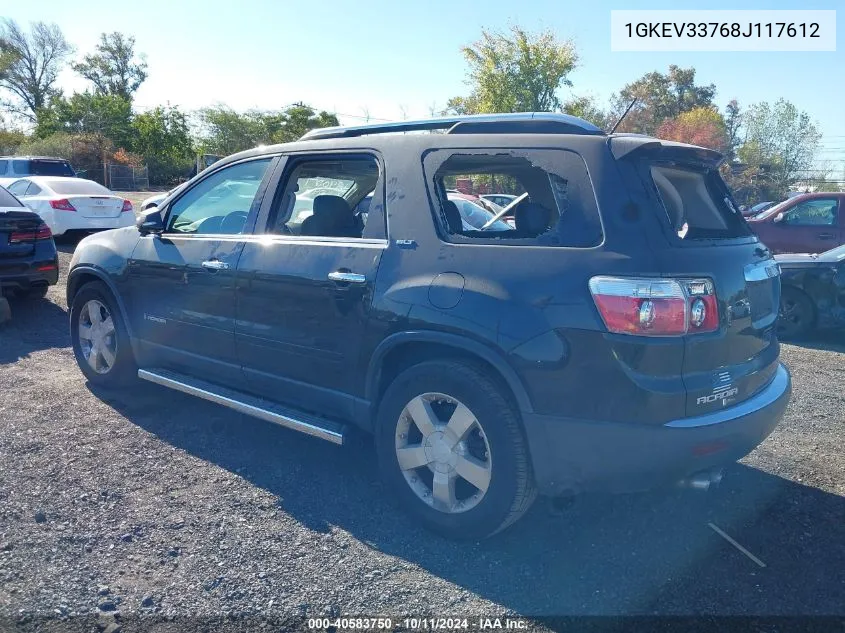 2008 GMC Acadia Slt-2 VIN: 1GKEV33768J117612 Lot: 40583750