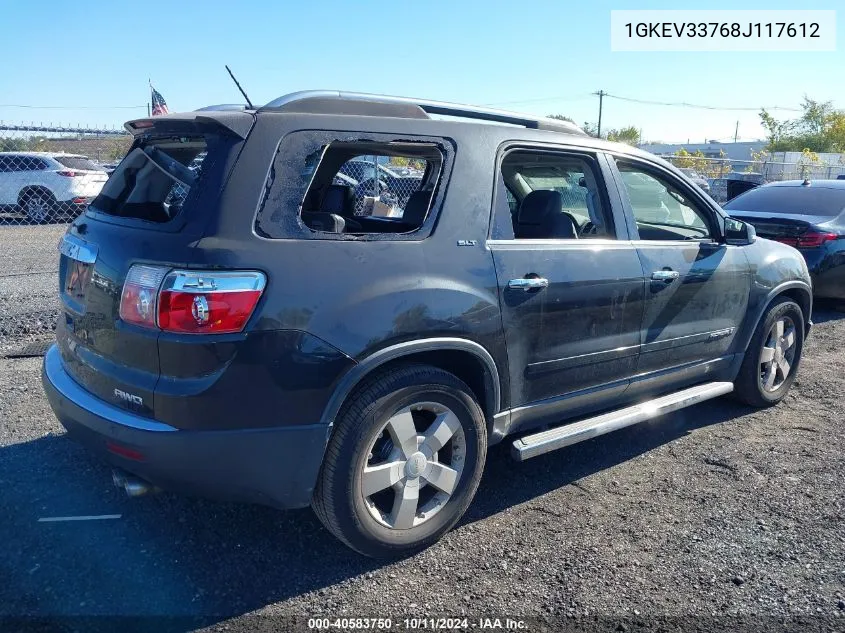 2008 GMC Acadia Slt-2 VIN: 1GKEV33768J117612 Lot: 40583750