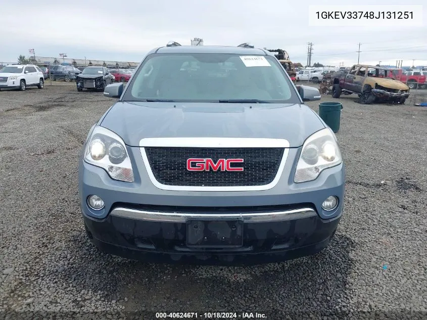 2008 GMC Acadia Slt-2 VIN: 1GKEV33748J131251 Lot: 40624671