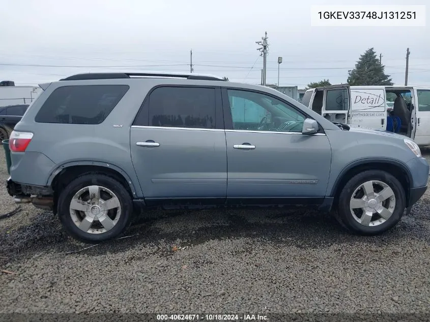 2008 GMC Acadia Slt-2 VIN: 1GKEV33748J131251 Lot: 40624671