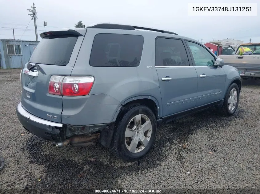 2008 GMC Acadia Slt-2 VIN: 1GKEV33748J131251 Lot: 40624671