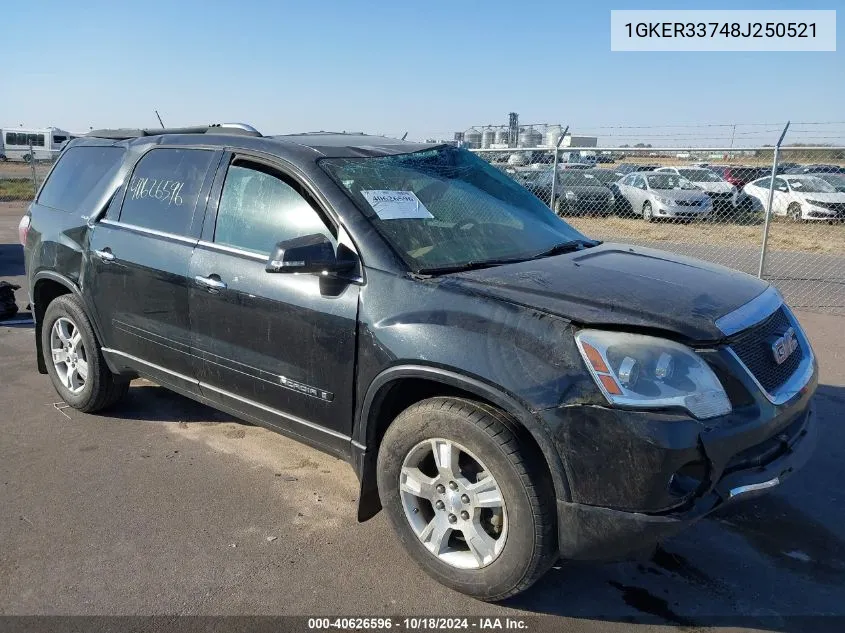 2008 GMC Acadia Slt-2 VIN: 1GKER33748J250521 Lot: 40626596